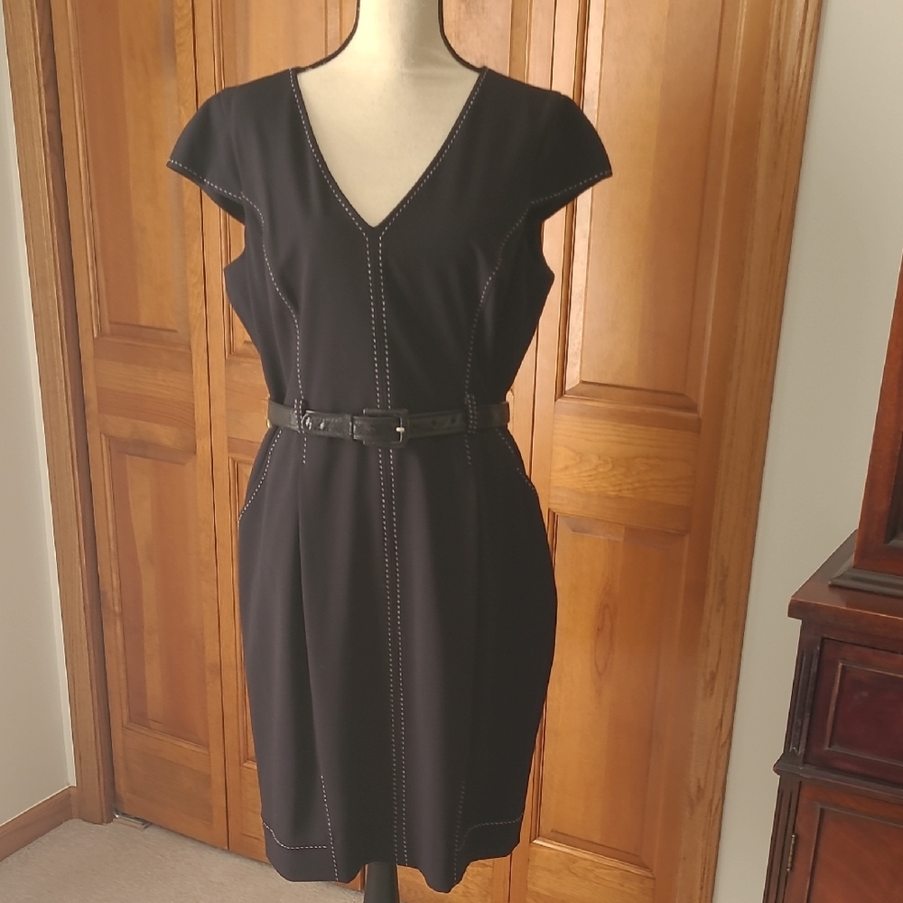 Evan Picone Black Mini Dress with Belt
